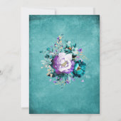 Invitation Mariage or Teal et or Violet modifiables (Dos)