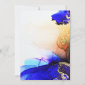 Invitation Mariage orange bleu moderne (Dos)