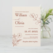 Invitation Mariage Orange Brûlé (Debout devant)