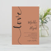 Invitation Mariage, Orange Brûlé, Élégant, Simple, Typographi (Debout devant)