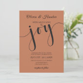 Invitation Mariage, Orange Brûlé, Typographie, Script, (Debout devant)