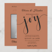 Invitation Mariage, Orange Brûlé, Typographie, Script, (Devant / Derrière)