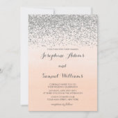 Invitation Mariage orangé d'argent et de pêche (Devant)