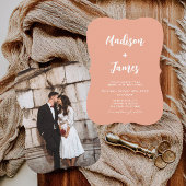 Invitation Mariage orange de la pêche d'été