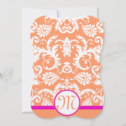 Invitation Mariage orange et Fuchsia rose Gerber Daisy (Dos)