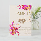 Invitation Mariage orange et rose brûlé (Debout devant)