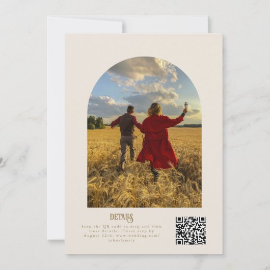 Invitation Mariage orange et rose brûlé (Dos)