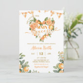 Invitation Mariage Orange Gingham Main Squeeze (Debout devant)