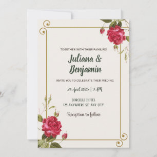 Invitation Mariage Orange Grisâtre Clair et Jaune Foncé