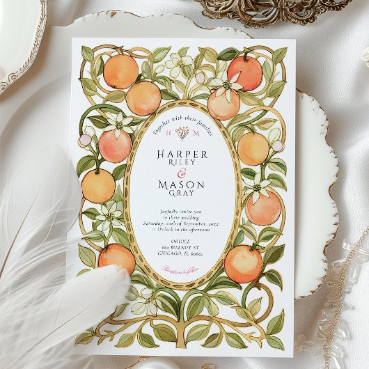 Invitation Mariage Orange Grove & Blossoms