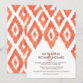 Invitation Mariage Orange Ikat (Devant / Derrière)