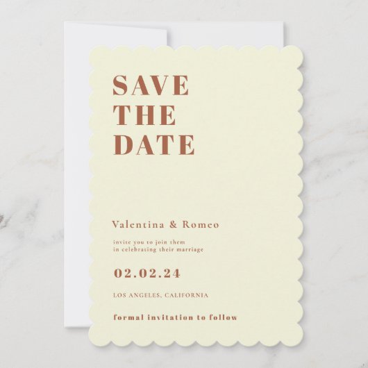 Invitation Mariage Orange inspiré les années 70 Retro Enregis (Devant)