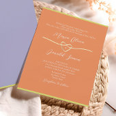 Invitation Mariage orange pastel violet