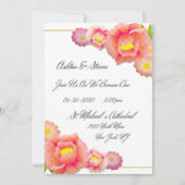 Invitation Mariage Orange & Pêche (Devant)