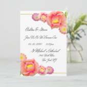 Invitation Mariage Orange & Pêche (Debout devant)