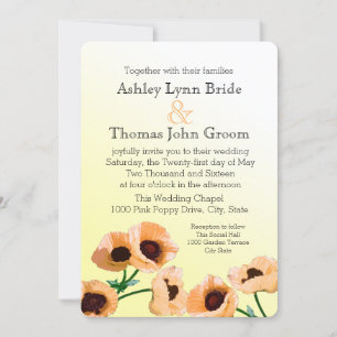 Invitation Mariage Orange Poppies