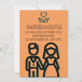 Invitation Mariage orange profond (Devant)