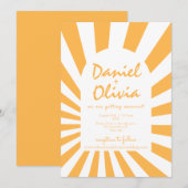 Invitation Mariage Orange Retro (Devant / Derrière)