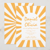 Invitation Mariage Orange Retro (Devant / Derrière)