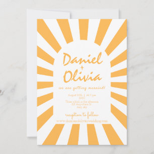 Invitation Mariage Orange Retro