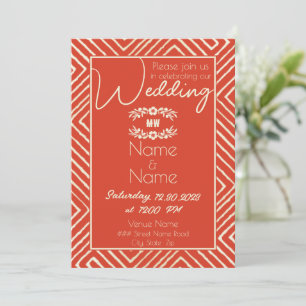 Invitation Mariage Orange tribal africain épicé