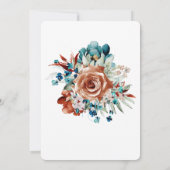 Invitation Mariage orange turquoise et brûlé Enregistrer la d (Dos)