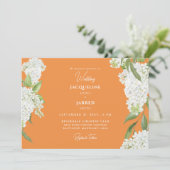 Invitation Mariage Orange White Hydrangeas (Debout devant)