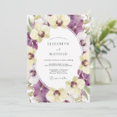 Invitation Mariage Orchidée Crème Violette (Debout devant)