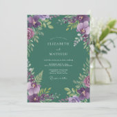 Invitation Mariage Orchidée Épinette Améthyste (Debout devant)