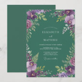 Invitation Mariage Orchidée Épinette Améthyste (Devant / Derrière)