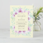 Invitation Mariage Orchidée Jaune Pâle de Prairie (Debout devant)