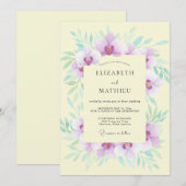Invitation Mariage Orchidée Jaune Pâle de Prairie (Devant / Derrière)