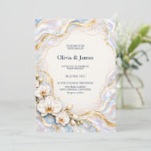 Invitation Mariage Orchidée Pearl Tide (Debout devant)