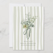 Invitation Mariage Orchidées Vert Sauge Peintes à la Main (Dos)