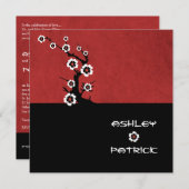 Invitation Mariage oriental de Yin-Yang Sakura (Devant / Derrière)