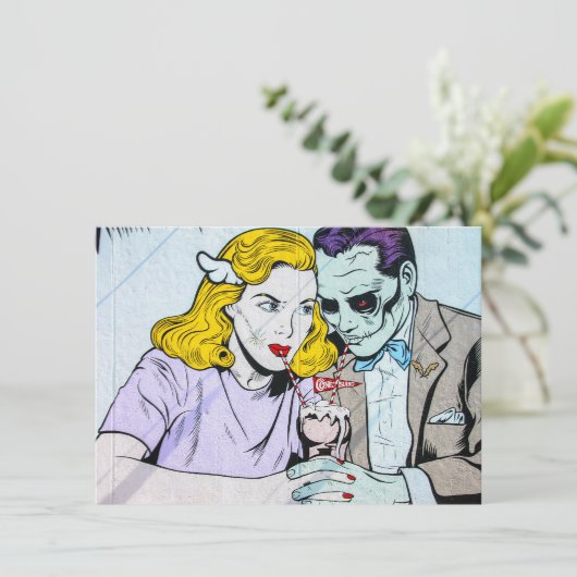 Invitation Mariage orienté fait sur commande de Halloween (Debout devant)