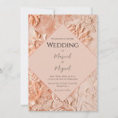 Invitation Mariage Orné de Fleurs de Pêche (Devant)