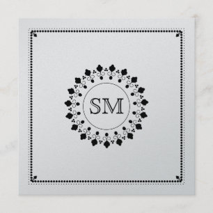 Invitation mariage orné d'un monogramme d'argent de l'Islam i
