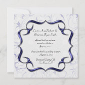 Invitation Mariage Orné Violet Clair Et Argent (Devant)