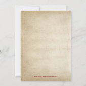 Invitation Mariage Ornement Rose Rouge Et Beige (Dos)