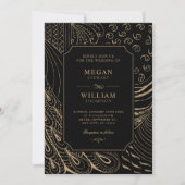 Invitation mariage ornemental vintage (Devant)