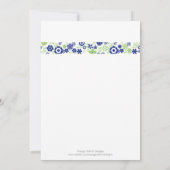 Invitation Mariage ou à la douche nuptiale (Dos)