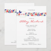 Invitation Mariage ou à la douche nuptiale| Red & (Devant / Derrière)