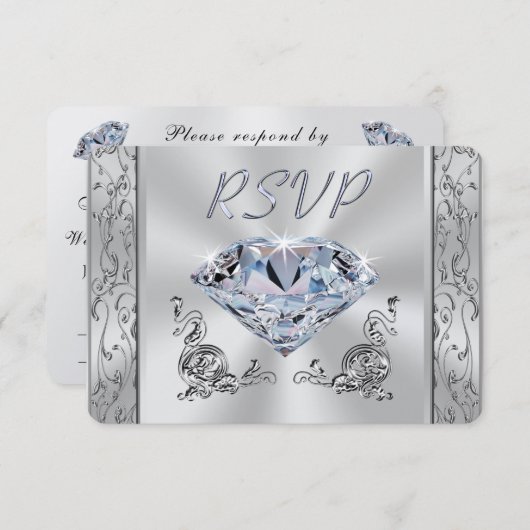 Invitation Mariage ou anniversaire, RSVP avec choix de menu, (Devant / Derrière)