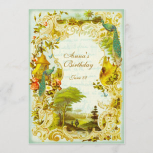 Invitation Mariage ou événement de jardin de paon de