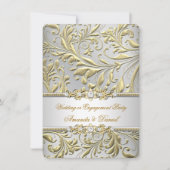 Invitation Mariage ou Fiançailles Floral Gold (Devant)