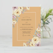 Invitation Mariage Paeonia Ochre (Debout devant)