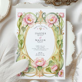 Invitation Mariage Paeonie Rose