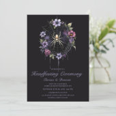 Invitation Mariage païen à la main avec araignée florale viol (Debout devant)