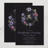 Invitation Mariage païen à la main avec araignée florale viol (Devant / Derrière)
